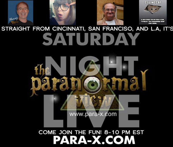 Henry, Geoffrey, Kat and Ceiling Cat Barbara: The Paranormal View hosts