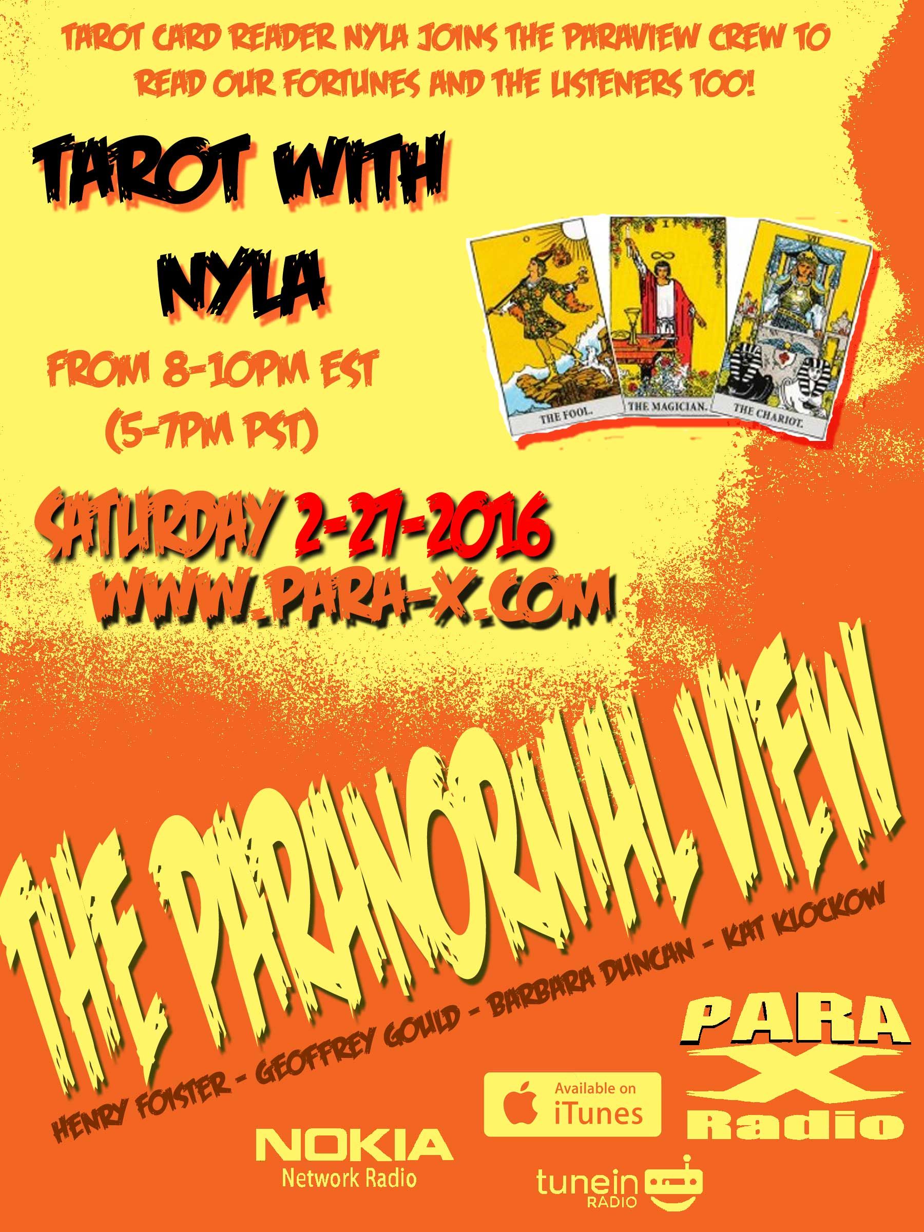 The Paranormal View 27 February 2016 edition with guest Nyla of the Night