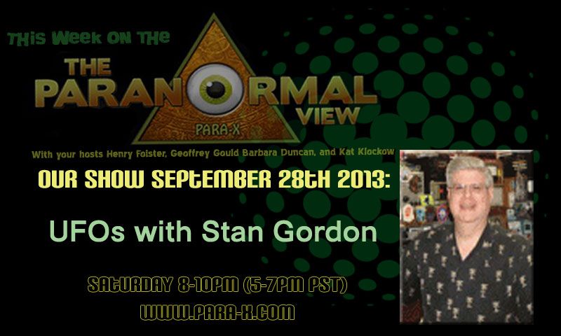 Stan Gordon, September 28, 2013 guest on The Paranormal View