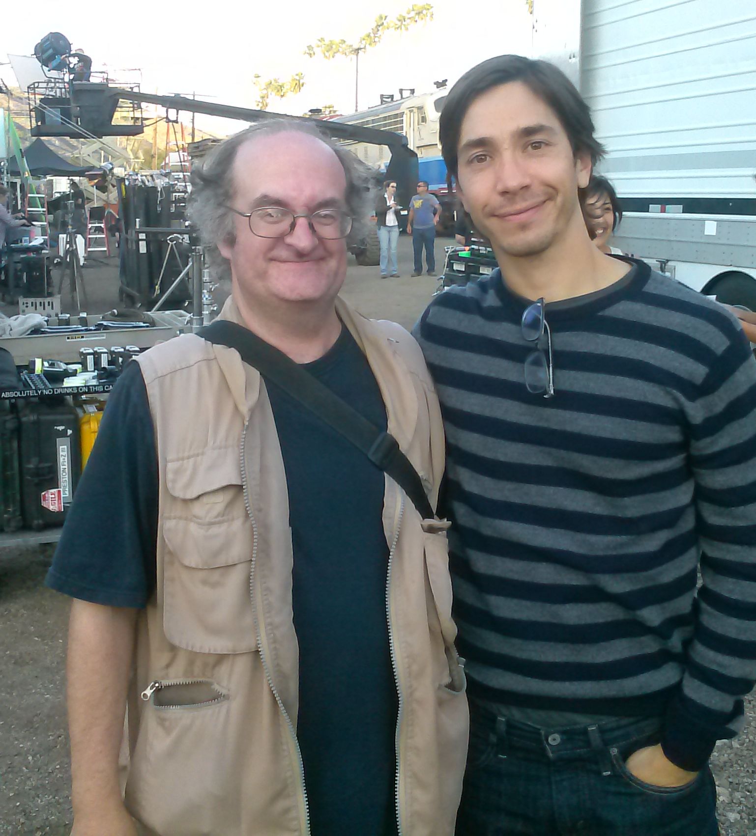 With Justin Long at ''Comet'' train location, Day 1