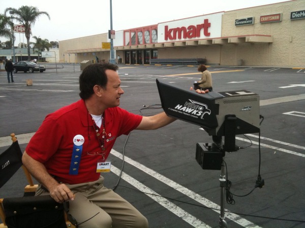 Tom Hanks at the Friday Burbank shoot, posted on his Twitter account for ''Larry Crowne''